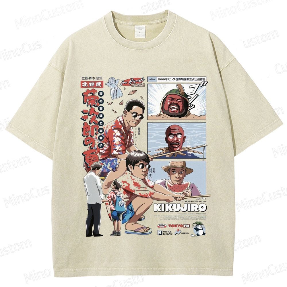 Kikujiro Retro Japanese Comedy Drama Graphic Washed Vintage T-Shirt