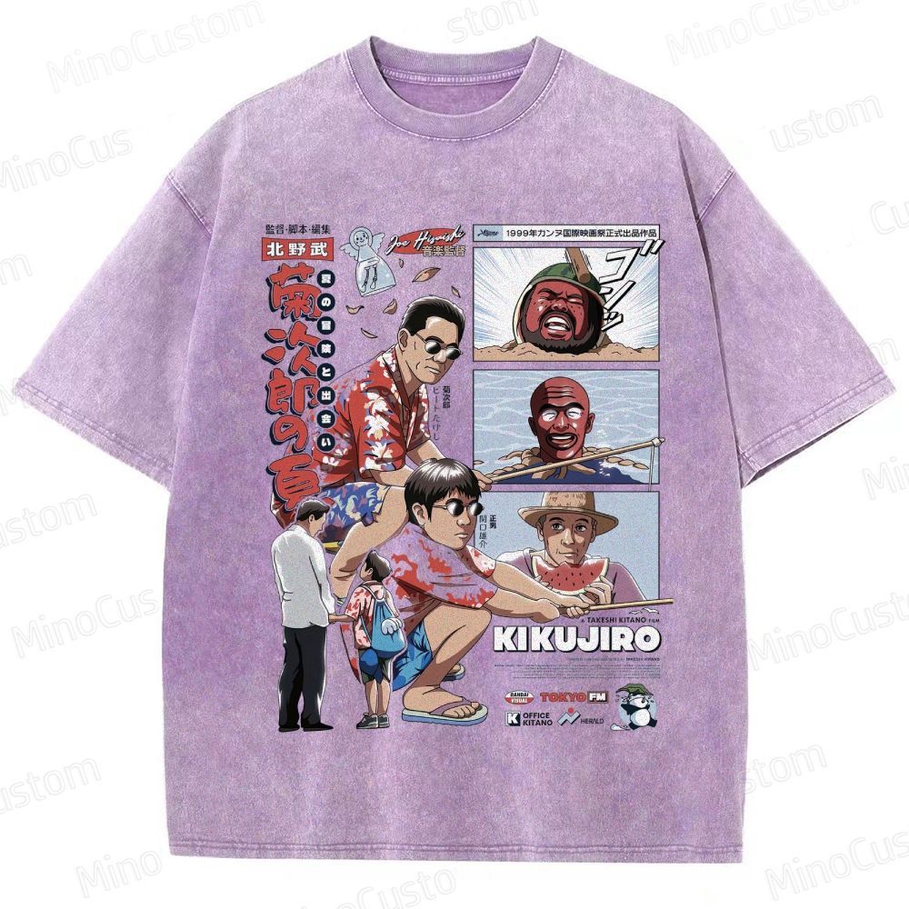 Kikujiro Retro Japanese Comedy Drama Graphic Washed Vintage T-Shirt