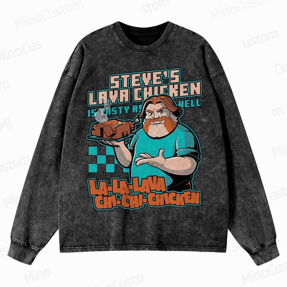 Game Lava Chicken Crewneck Washed Sweatshirt 