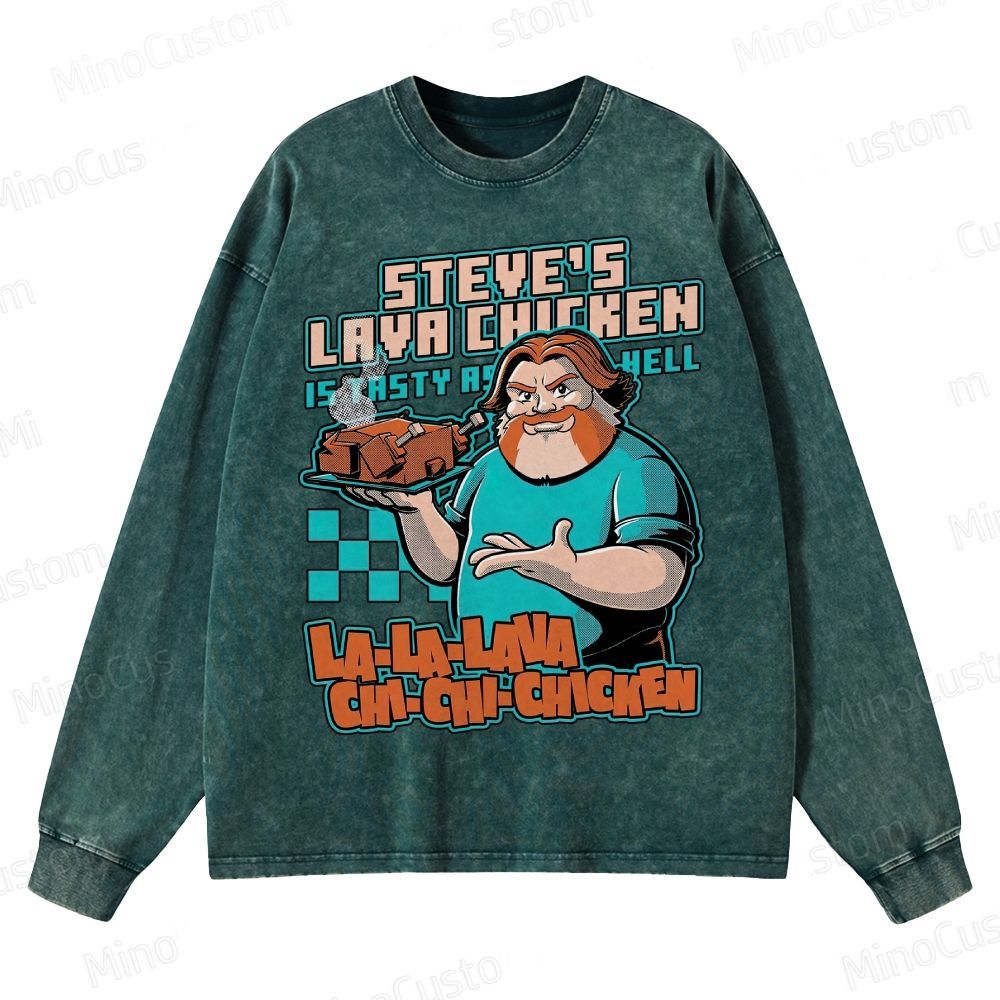Game Lava Chicken Crewneck Washed Sweatshirt 