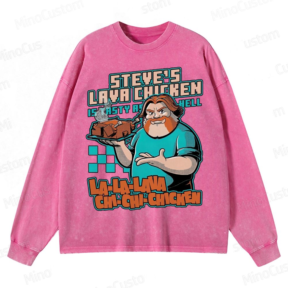 Game Lava Chicken Crewneck Washed Sweatshirt 