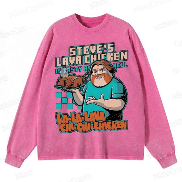 Game Lava Chicken Crewneck Washed Sweatshirt 