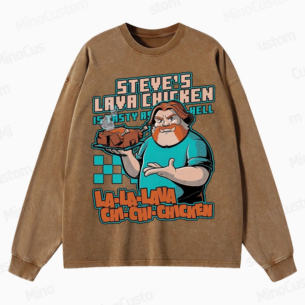 Game Lava Chicken Crewneck Washed Sweatshirt 