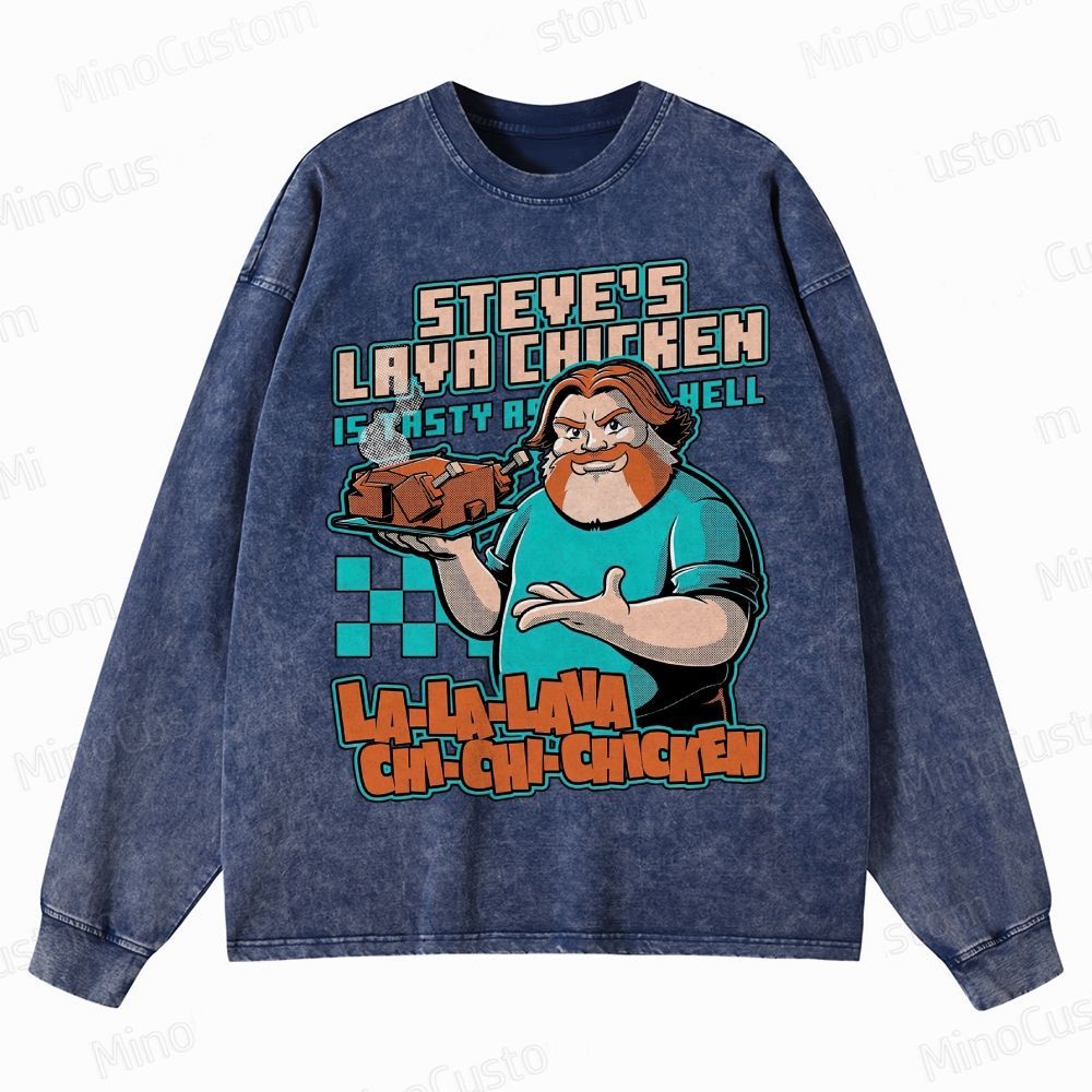 Game Lava Chicken Crewneck Washed Sweatshirt