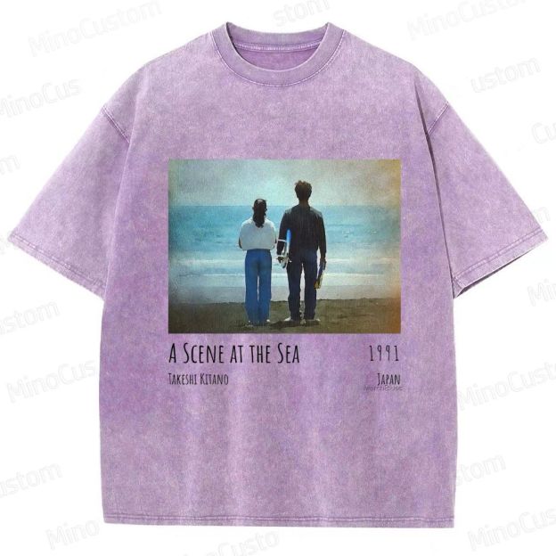 A Scene at the Sea Retro Japanese Drama Graphic Washed Vintage T-Shirt