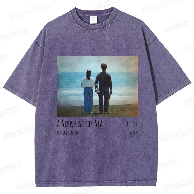 A Scene at the Sea Retro Japanese Drama Graphic Washed Vintage T-Shirt