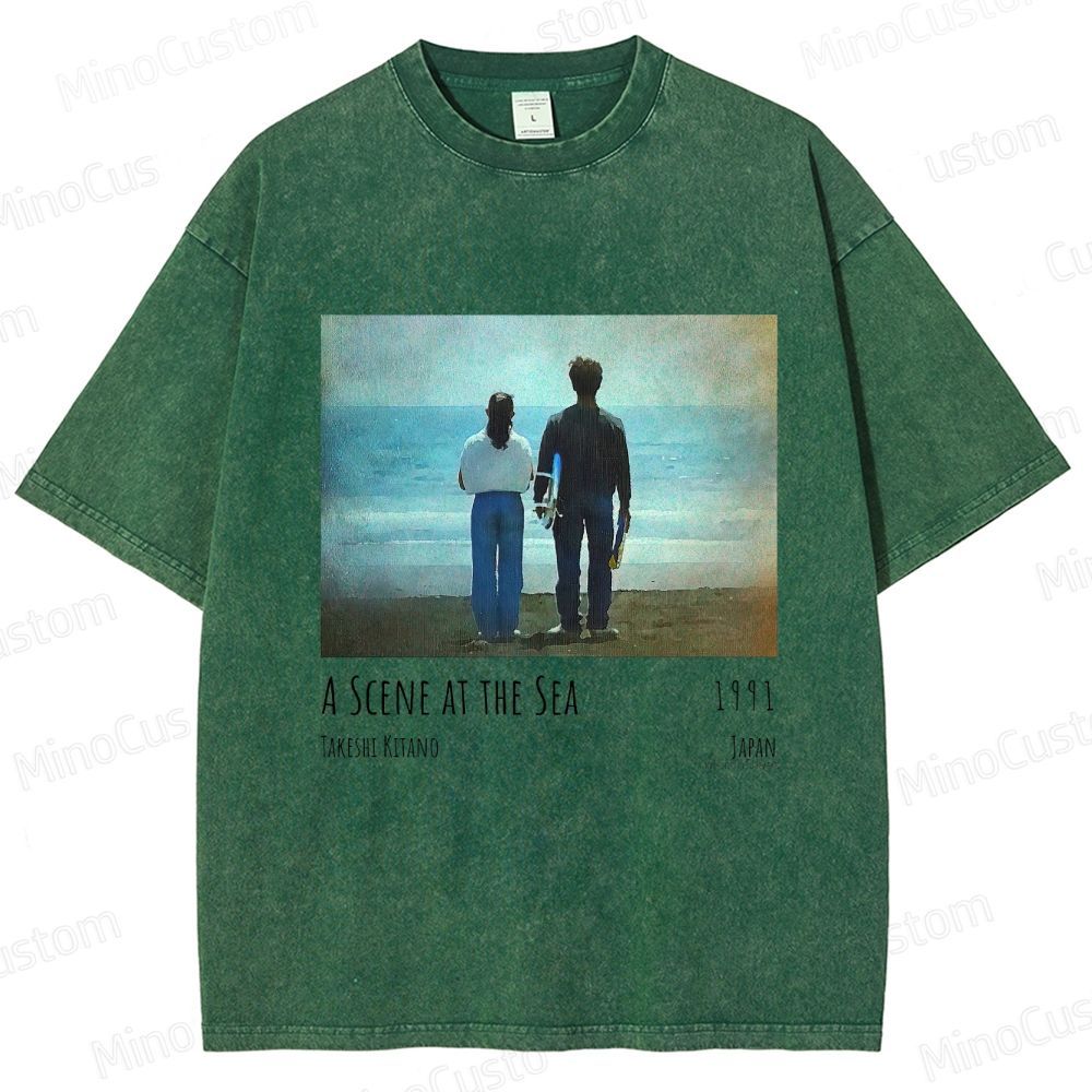 A Scene at the Sea Retro Japanese Drama Graphic Washed Vintage T-Shirt