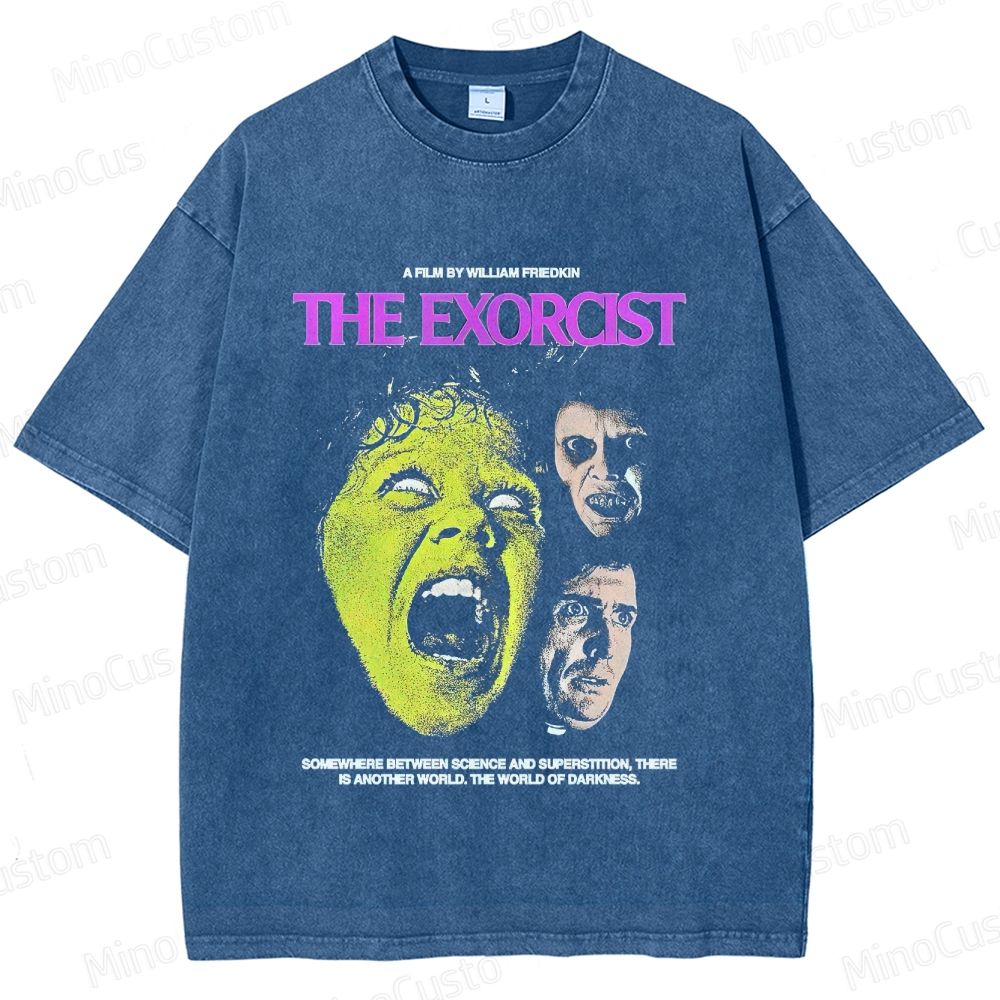 The Exorcist Retro Horror Thriller Graphic Washed Vintage T-Shirt