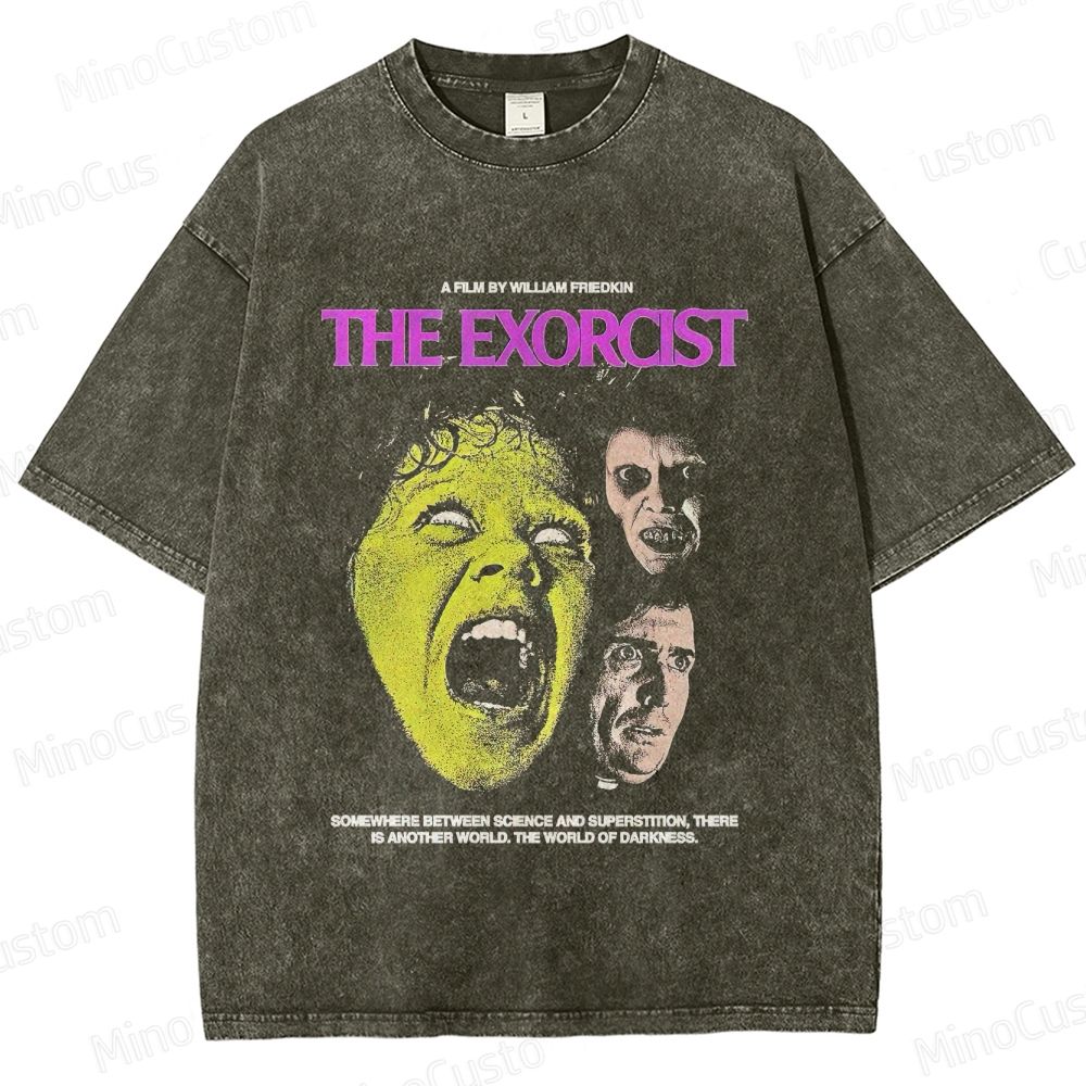 The Exorcist Retro Horror Thriller Graphic Washed Vintage T-Shirt