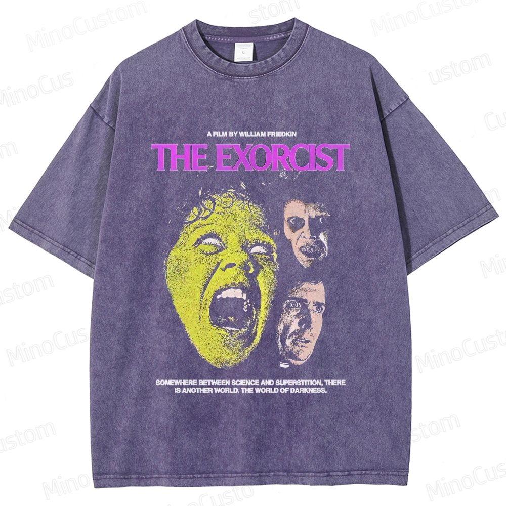 The Exorcist Retro Horror Thriller Graphic Washed Vintage T-Shirt