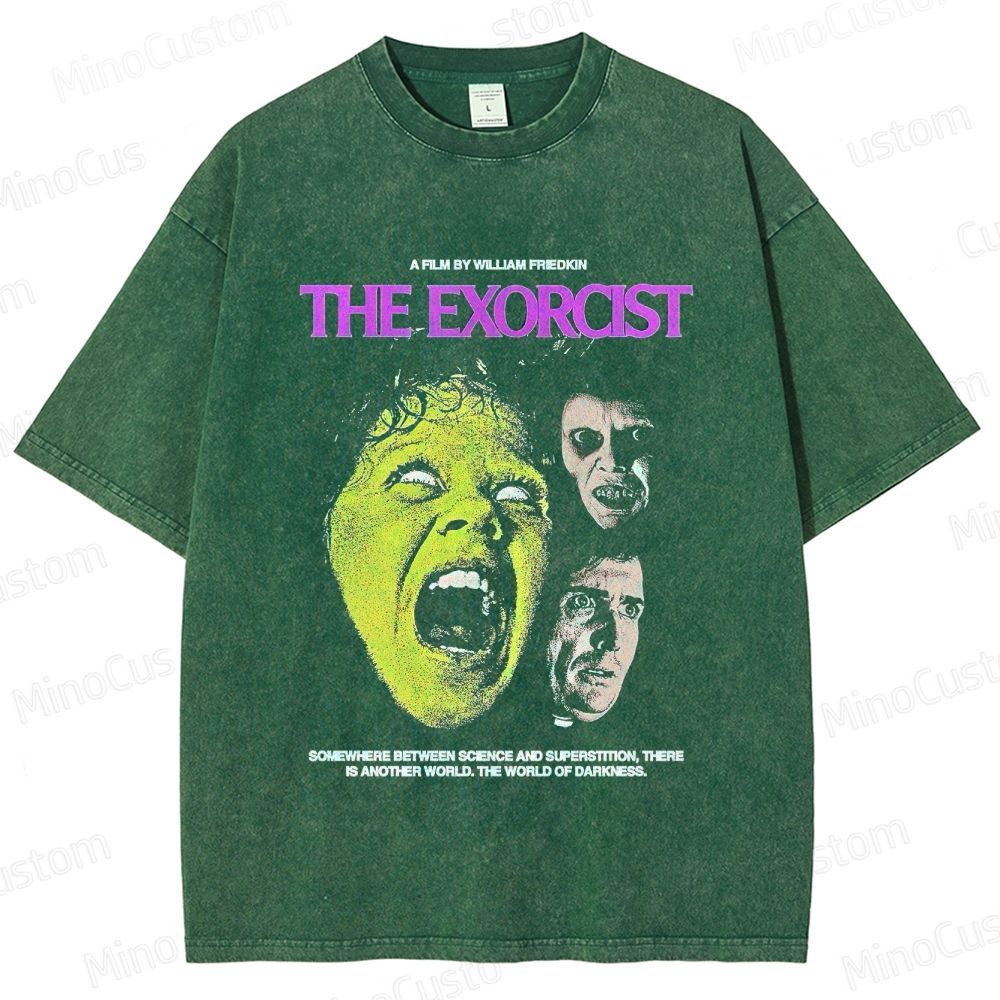 The Exorcist Retro Horror Thriller Graphic Washed Vintage T-Shirt