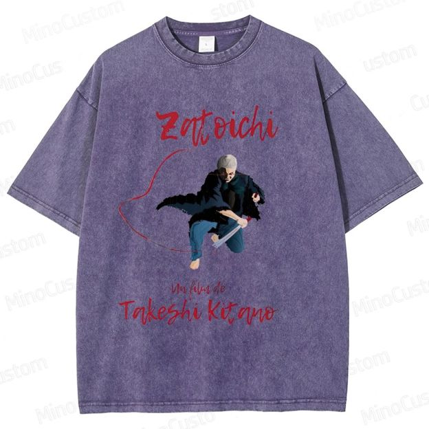 Zatoichi Retro Japanese Action Drama Graphic Washed Vintage T-Shirt