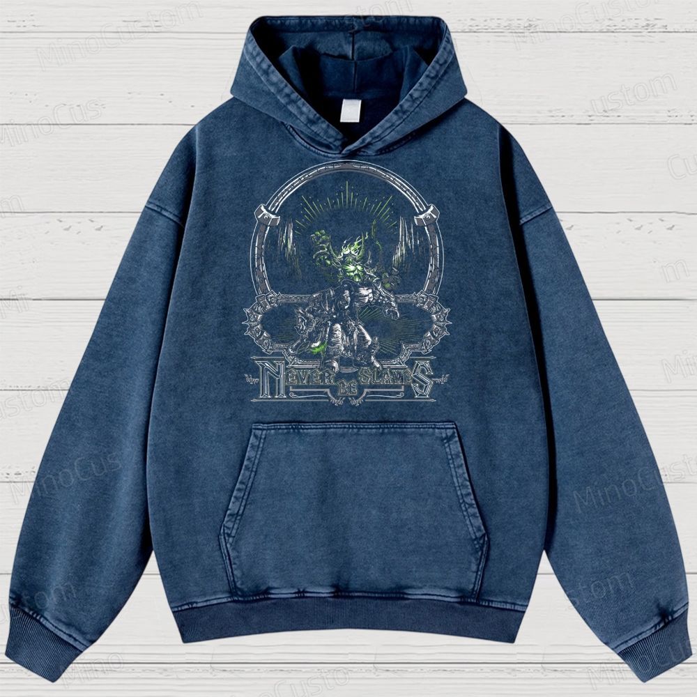 Never Be Slaves Fantasy Warrior Washed Hoodies 
