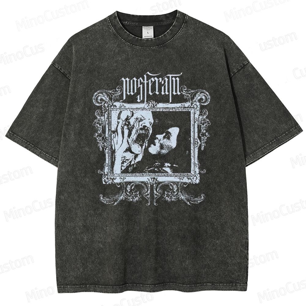 Nosferatu Retro Gothic Horror Graphic Washed Vintage T-Shirt