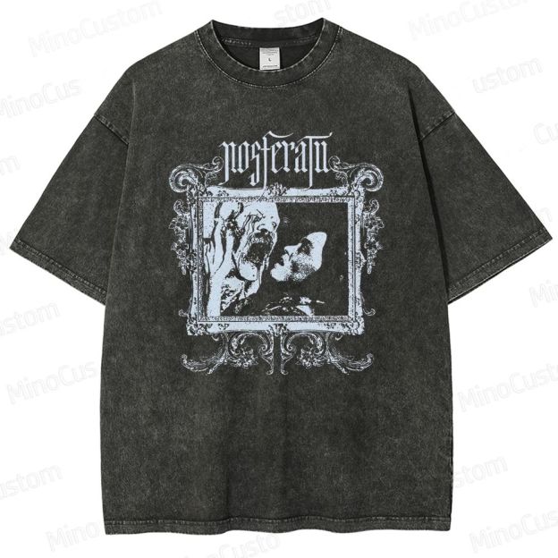 Nosferatu Retro Gothic Horror Graphic Washed Vintage T-Shirt