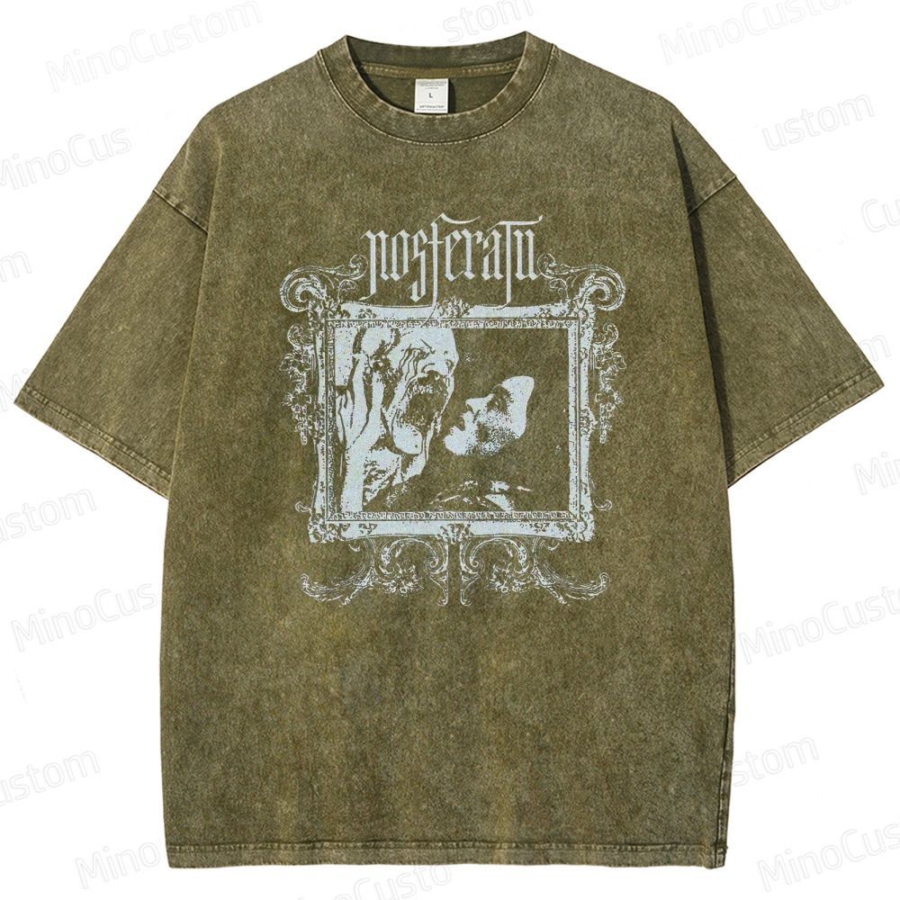 Nosferatu Retro Gothic Horror Graphic Washed Vintage T-Shirt