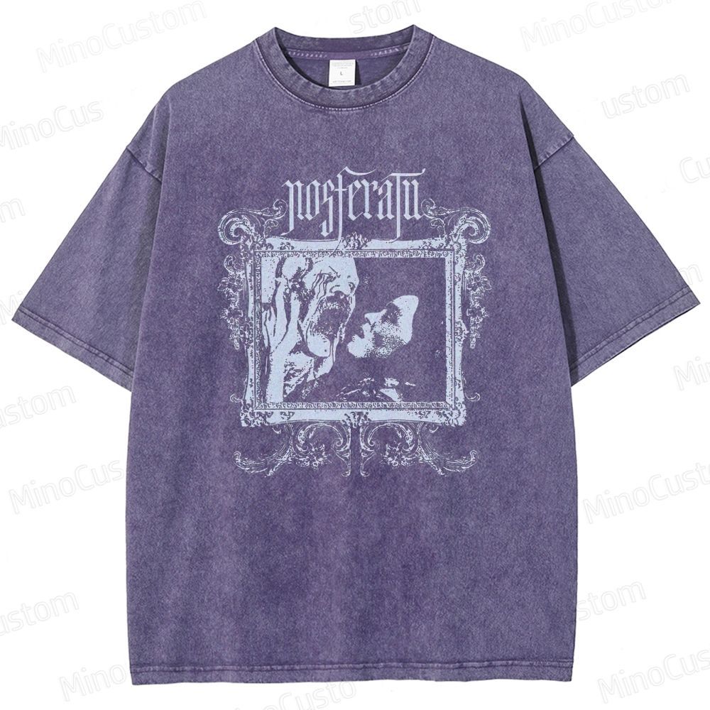 Nosferatu Retro Gothic Horror Graphic Washed Vintage T-Shirt