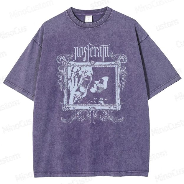 Nosferatu Retro Gothic Horror Graphic Washed Vintage T-Shirt