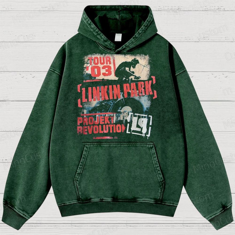 Vintage Style Linkin Park Projekt Washed Hoodies 