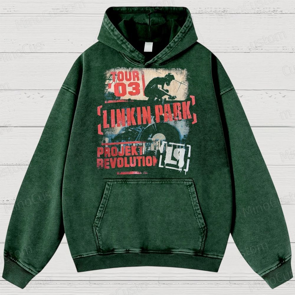 Vintage Style Linkin Park Projekt Washed Hoodies 