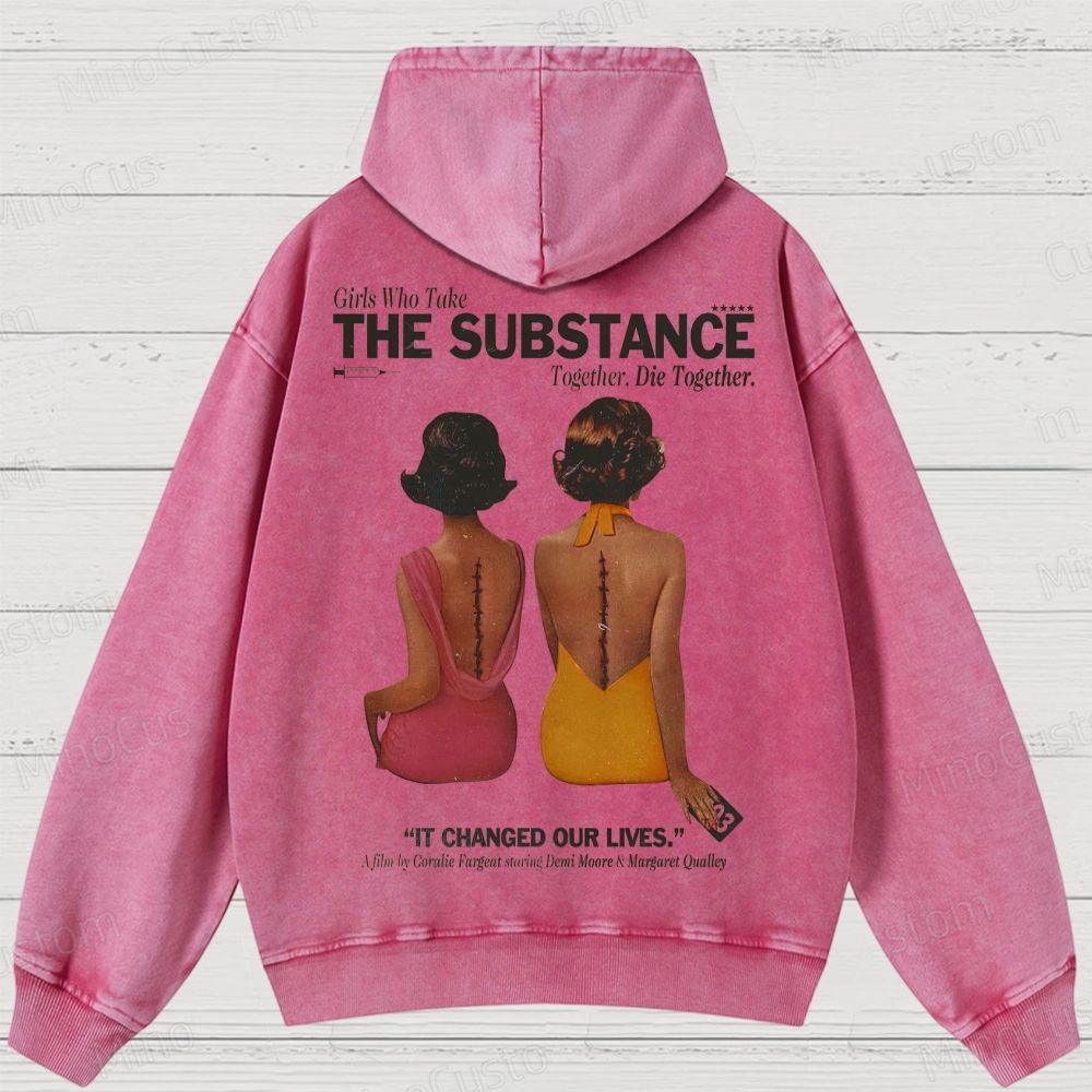 Feminist Horror Graphic Washed Hoodies 