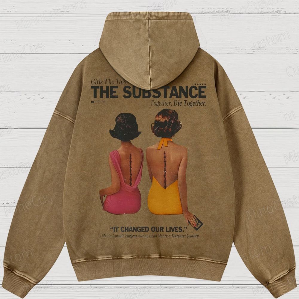 Feminist Horror Graphic Washed Hoodies 