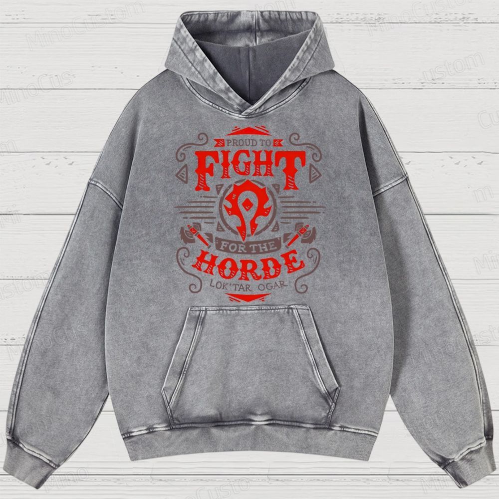 Warcraft Horde Emblem Washed Hoodies 