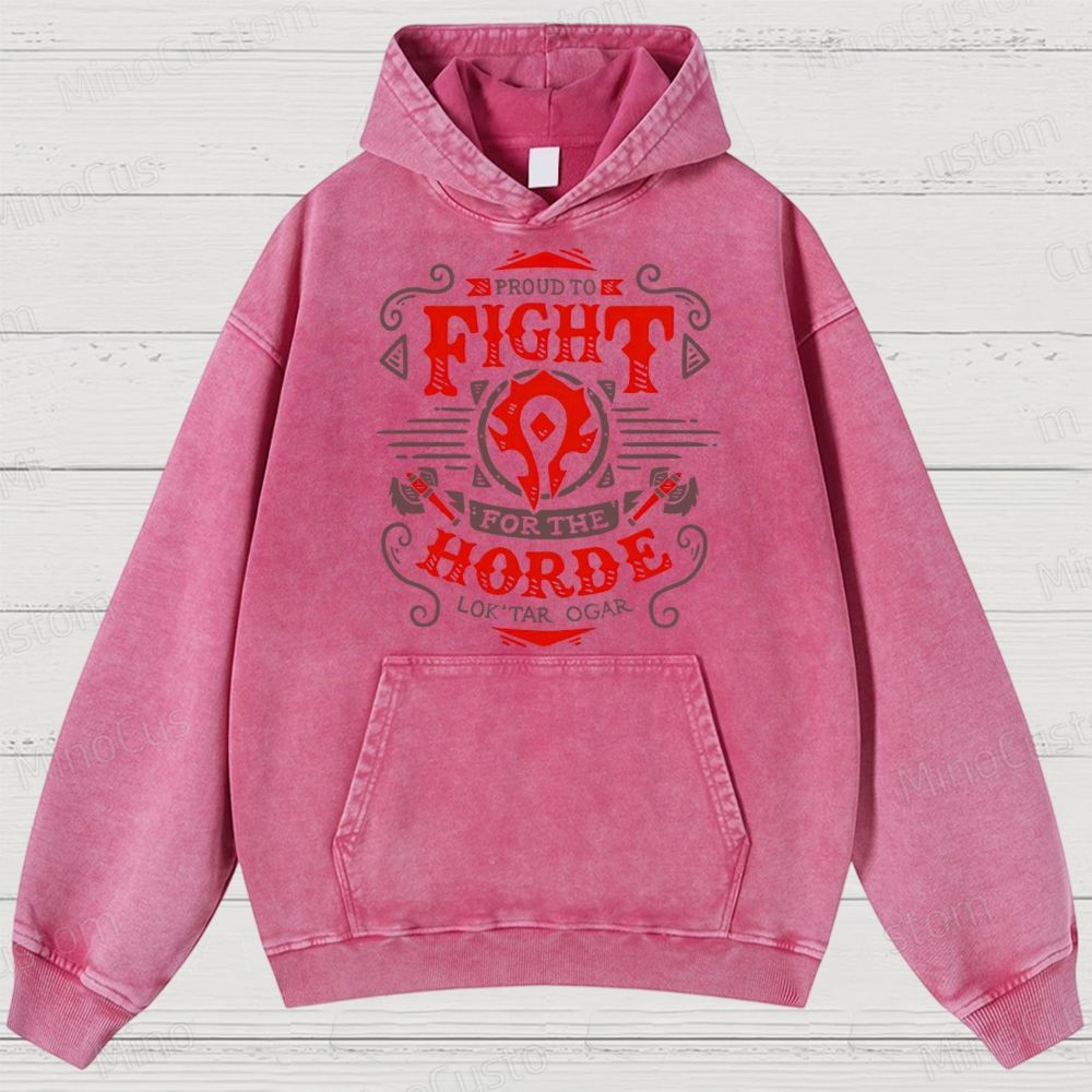 Warcraft Horde Emblem Washed Hoodies 