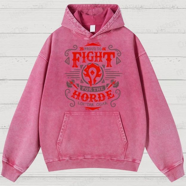Warcraft Horde Emblem Washed Hoodies 