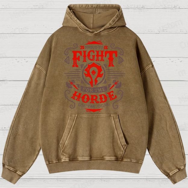 Warcraft Horde Emblem Washed Hoodies 
