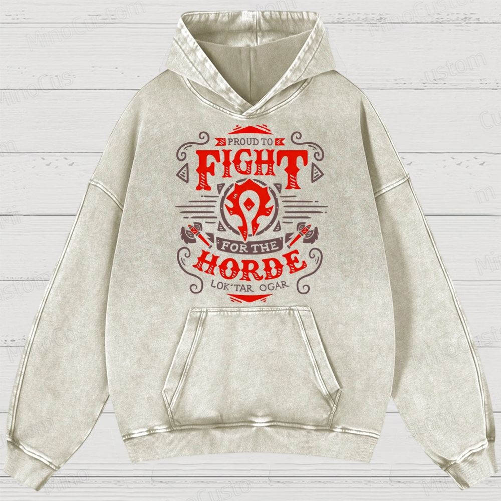 Warcraft Horde Emblem Washed Hoodies 