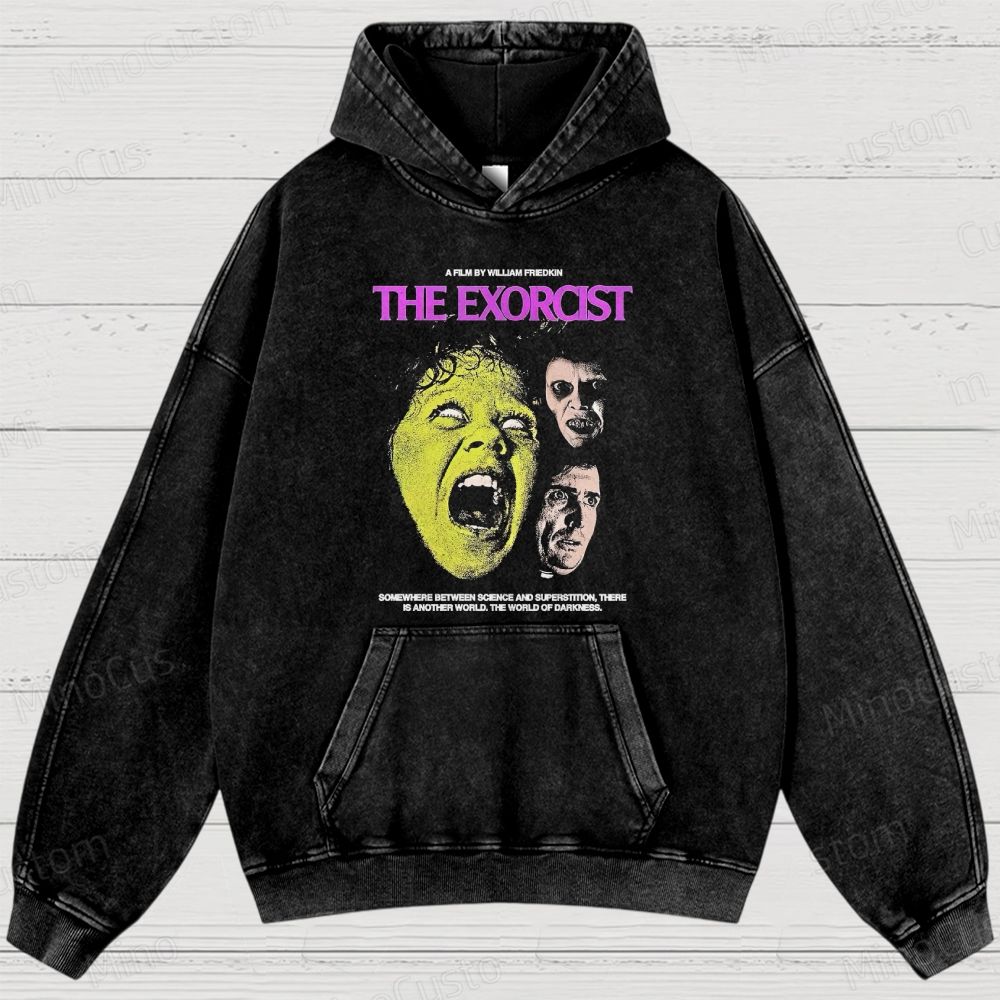 The Exorcist Retro Horror Thriller Graphic Washed Vintage Hoodie