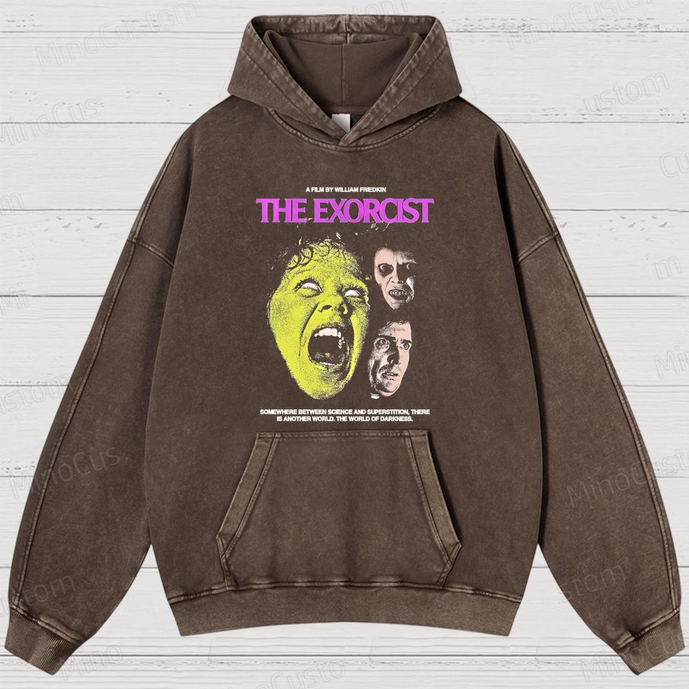 The Exorcist Retro Horror Thriller Graphic Washed Vintage Hoodie