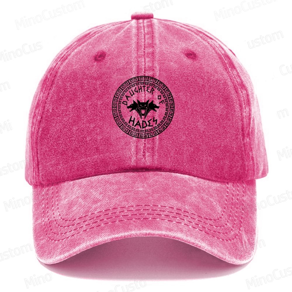 Daughter of Hades Retro Mythology Graphic Washed Vintage Baseball Cap