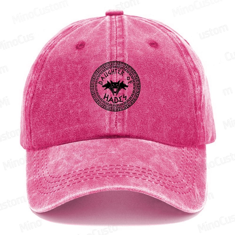 Daughter of Hades Retro Mythology Graphic Washed Vintage Baseball Cap