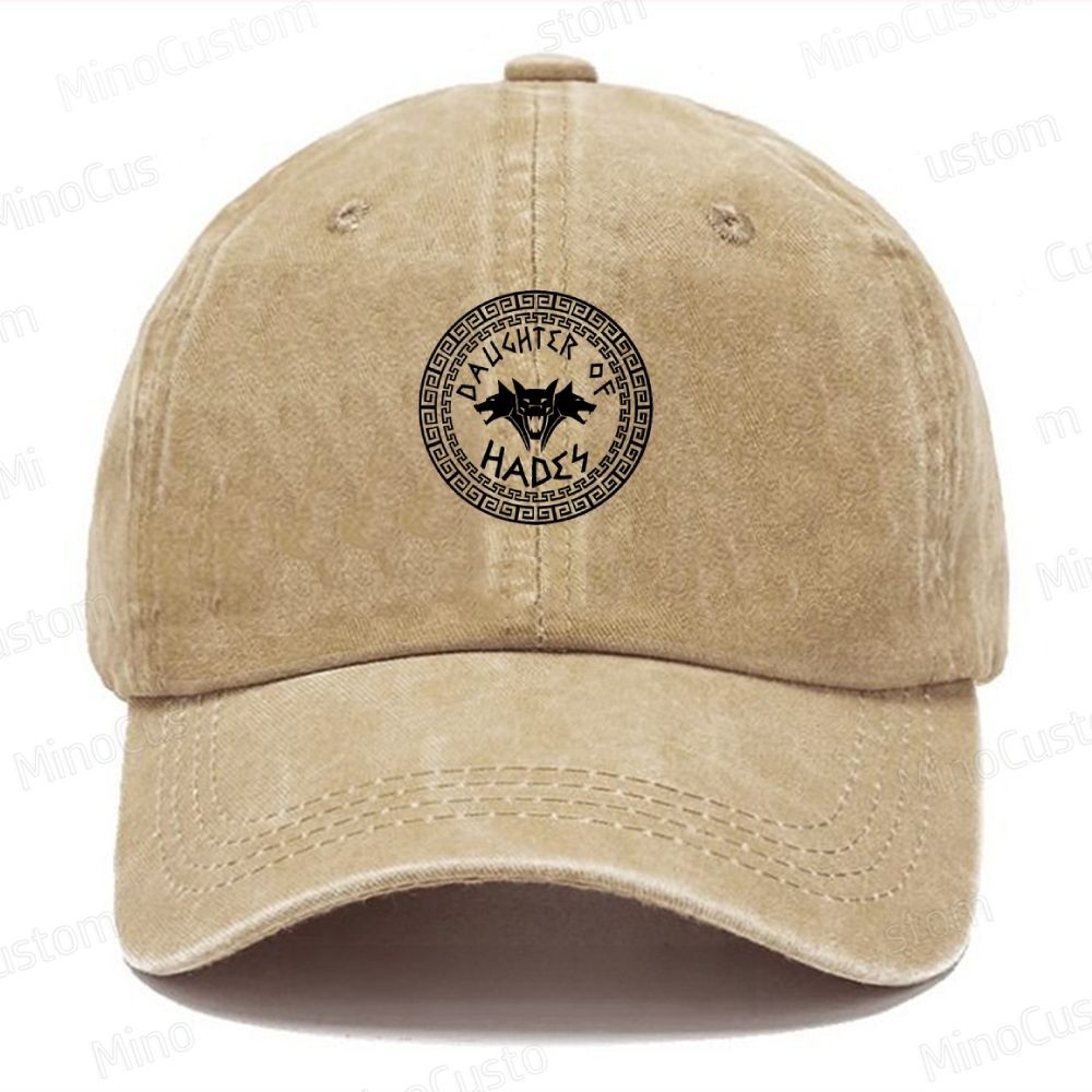 Daughter of Hades Retro Mythology Graphic Washed Vintage Baseball Cap