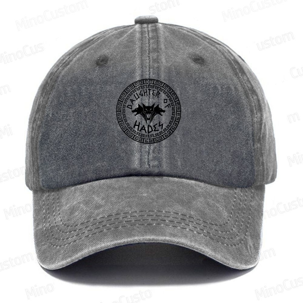 Daughter of Hades Retro Mythology Graphic Washed Vintage Baseball Cap