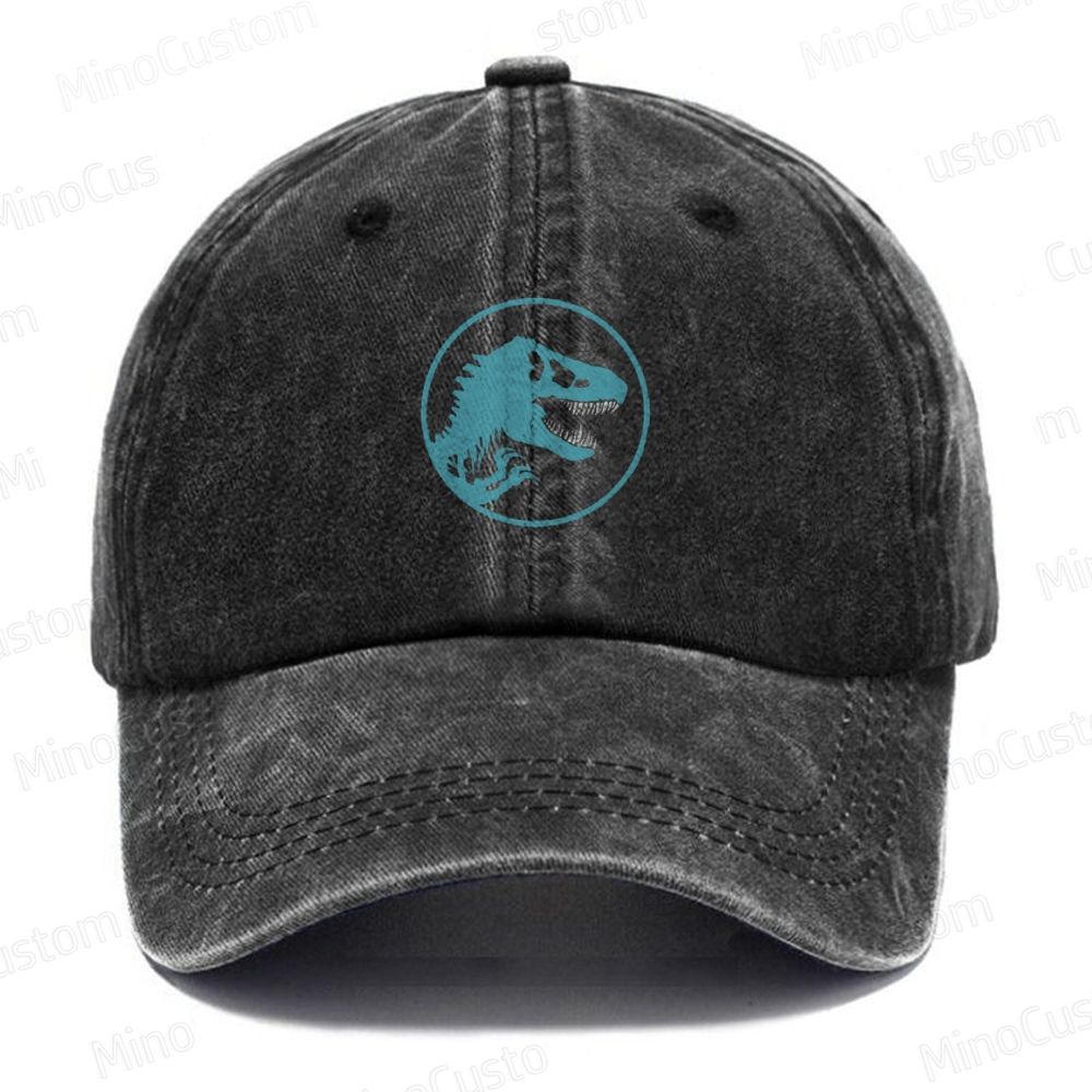 Jurassic Park Retro Sci-Fi Adventure Graphic Washed Vintage Baseball Cap