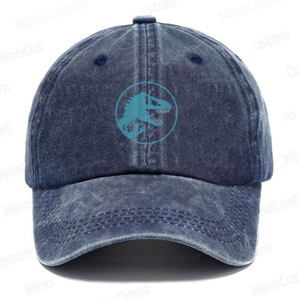 Jurassic Park Retro Sci-Fi Adventure Graphic Washed Vintage Baseball Cap