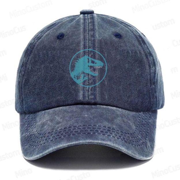 Jurassic Park Retro Sci-Fi Adventure Graphic Washed Vintage Baseball Cap