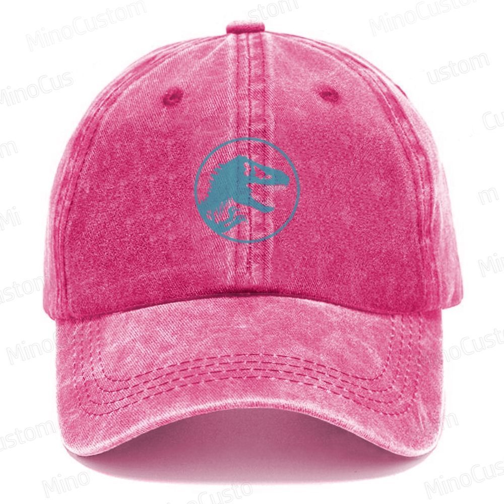 Jurassic Park Retro Sci-Fi Adventure Graphic Washed Vintage Baseball Cap