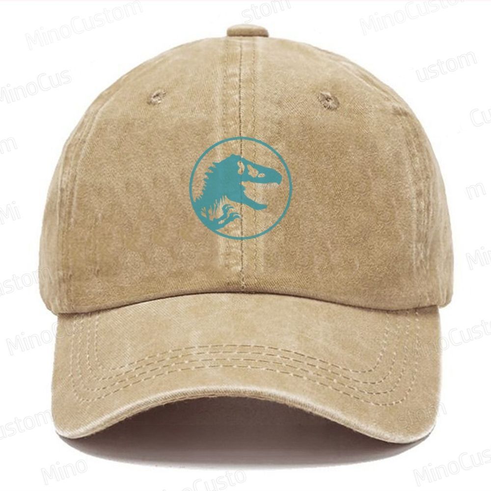 Jurassic Park Retro Sci-Fi Adventure Graphic Washed Vintage Baseball Cap