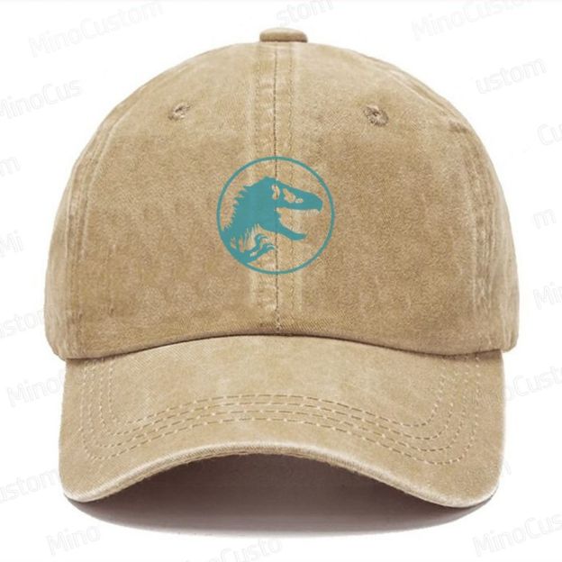 Jurassic Park Retro Sci-Fi Adventure Graphic Washed Vintage Baseball Cap