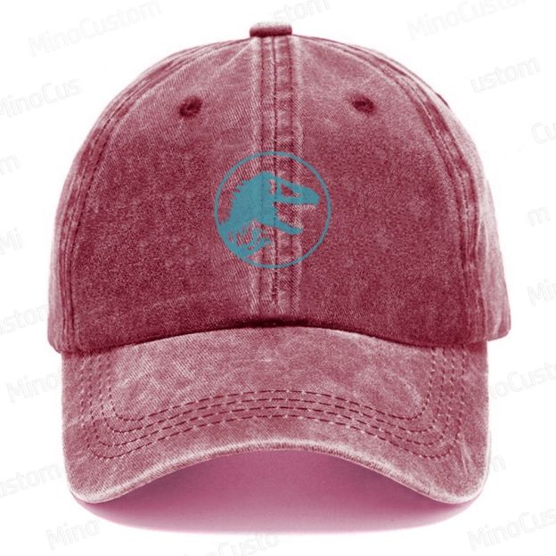 Jurassic Park Retro Sci-Fi Adventure Graphic Washed Vintage Baseball Cap