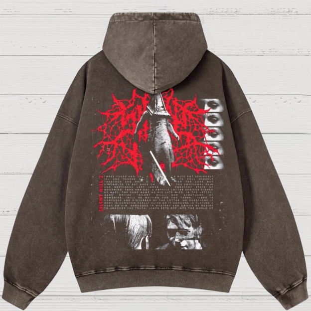 Gothic Survival Game Inspired Washed Hoodies 