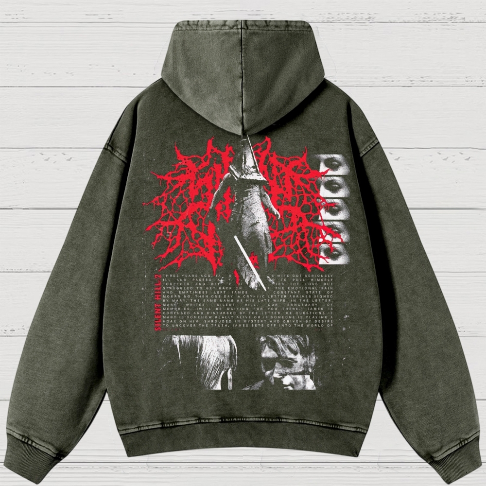 Gothic Survival Game Inspired Washed Hoodies 