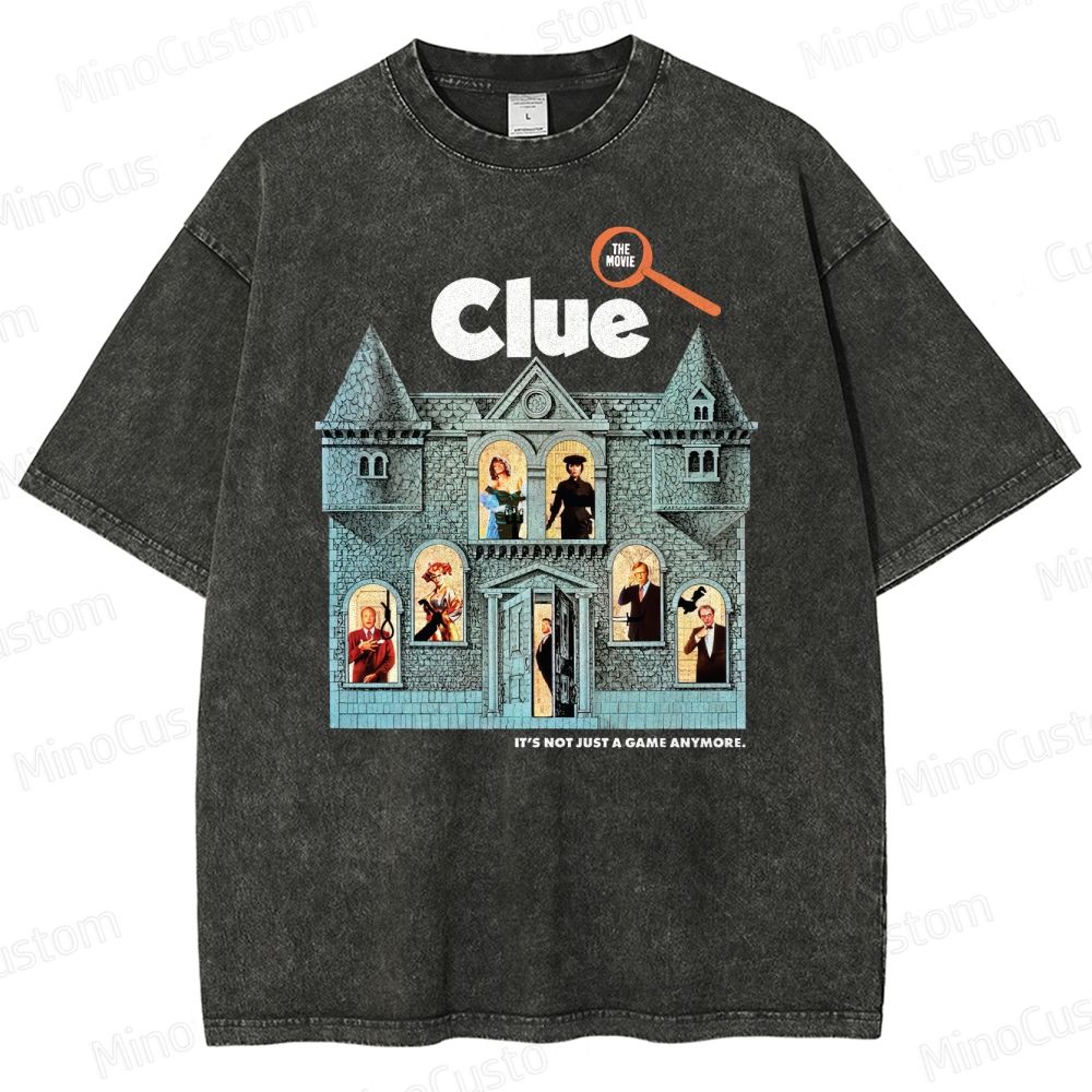 Clue Retro Mystery Comedy Graphic Washed Vintage T-Shirt