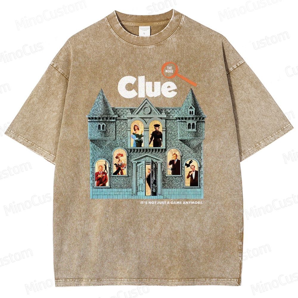 Clue Retro Mystery Comedy Graphic Washed Vintage T-Shirt