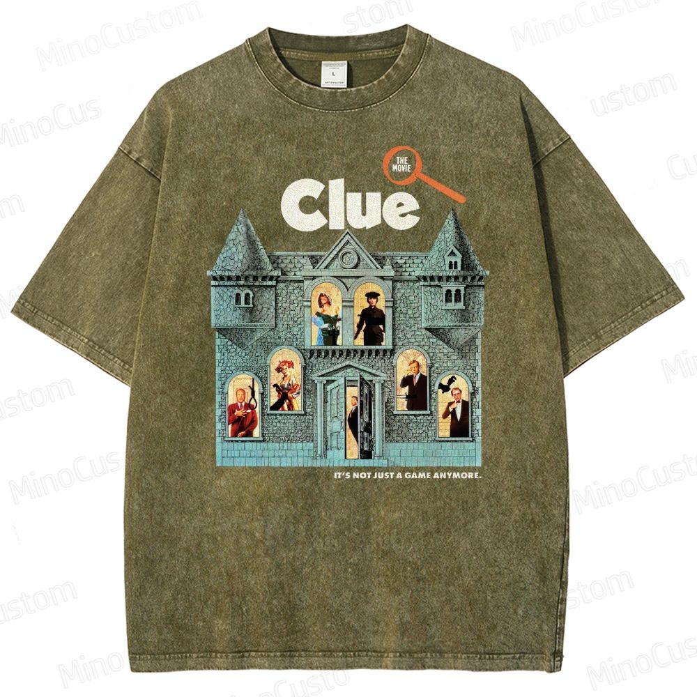 Clue Retro Mystery Comedy Graphic Washed Vintage T-Shirt