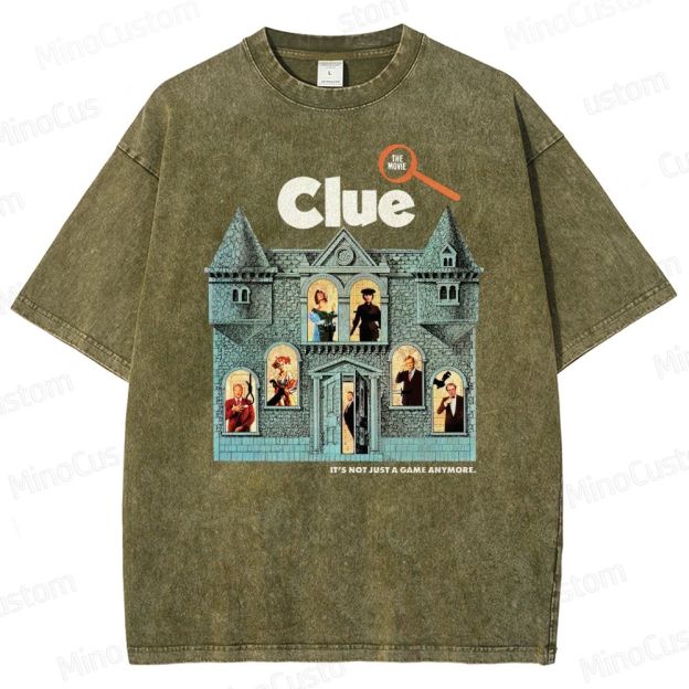 Clue Retro Mystery Comedy Graphic Washed Vintage T-Shirt